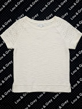 ​Lou & Grey Cream Lace Raglan Sleeve Knit Top - Boho Minimalist